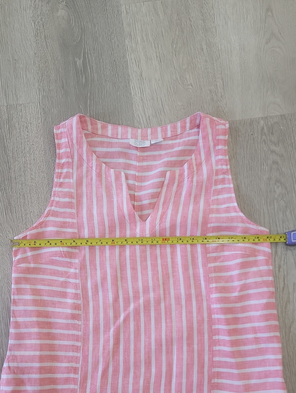 Sigrid Olsen Linen Striped Midi Dress - Picture 10 of 13